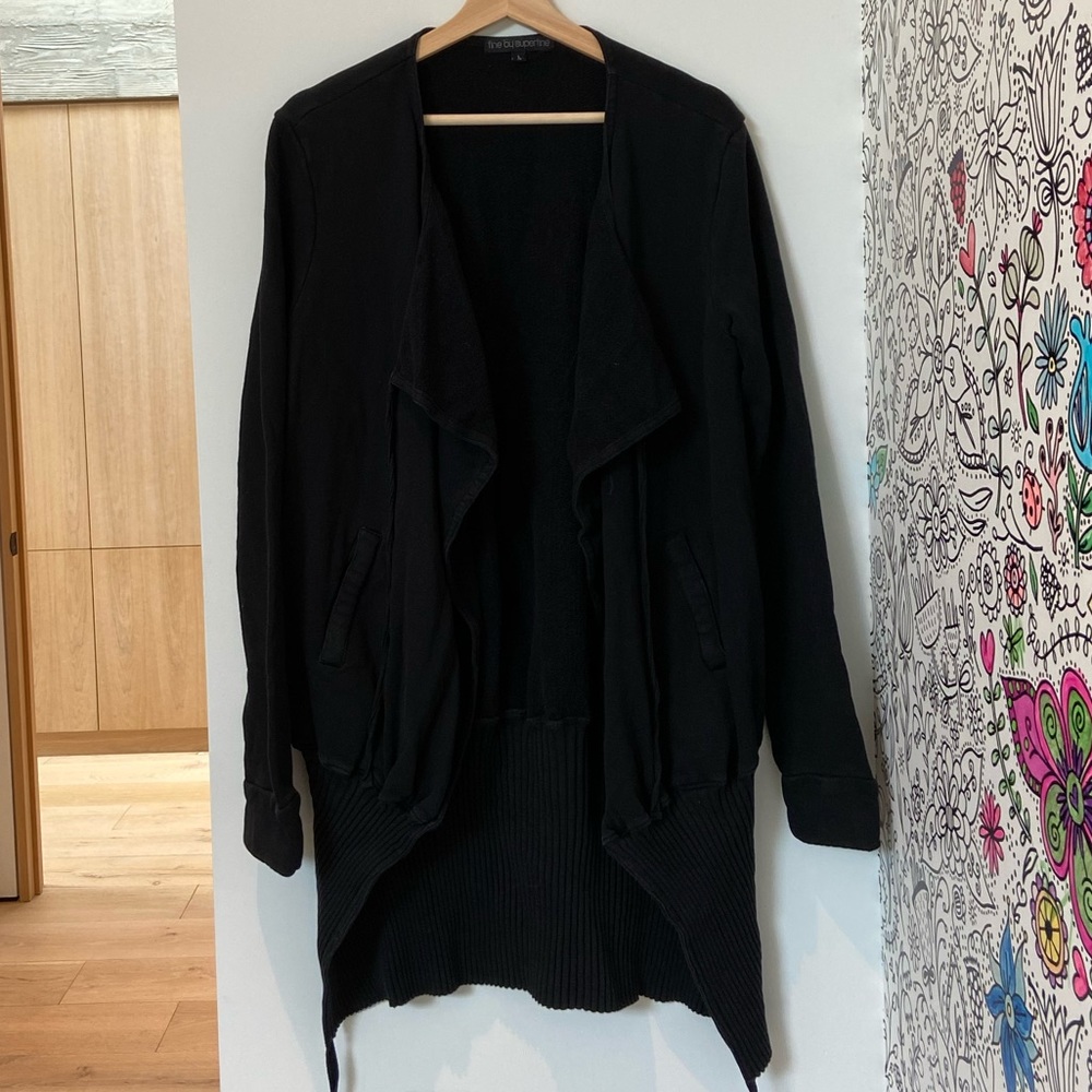 Black Sweatshirt Cardigan